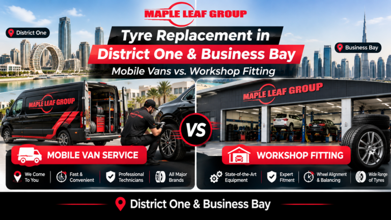 Tyre Replacement in District One & Business Bay: Mobile Vans vs. Workshop Fitting